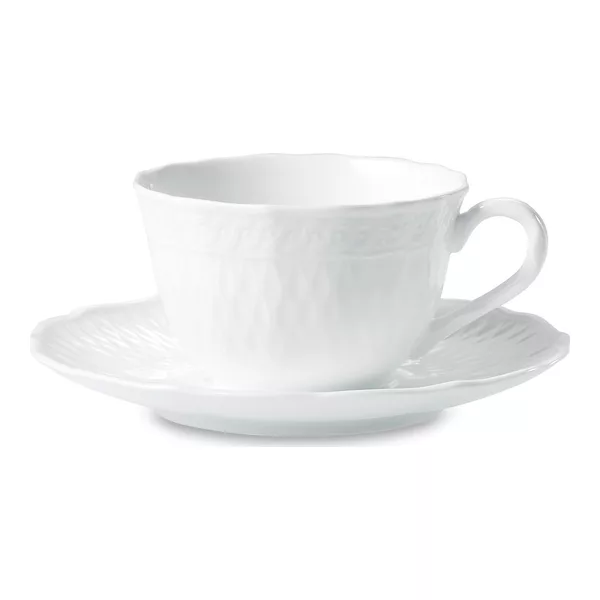 Noritake Cher blanc Çay fincanları və nəlbəkilər