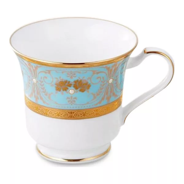 Noritake Georgian turquoise Çay fincanları və nəlbəkilər