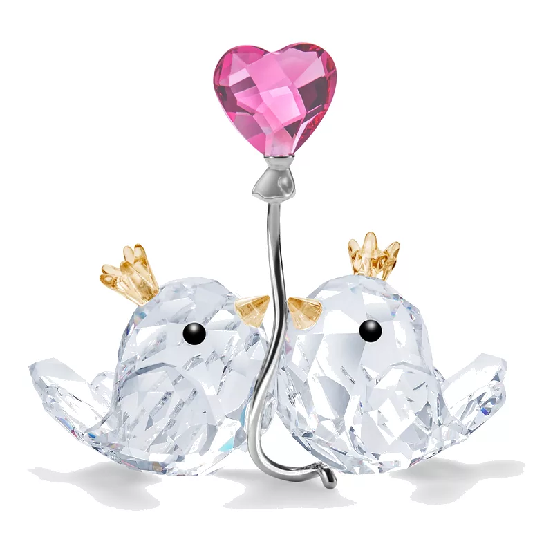 Swarovski 5492226 Heykəlcik "Tutuquşları, Çəhrayı ürək"