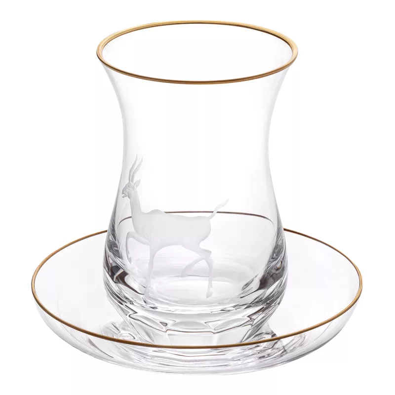 Moser 9000/9013-CPE-CL-GLP Armudu glass with saucer