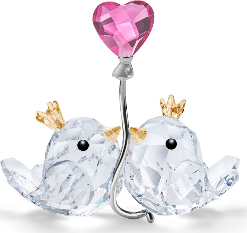 Swarovski 5492226 Фигурка "Попугайчики, Розовое cердце"
