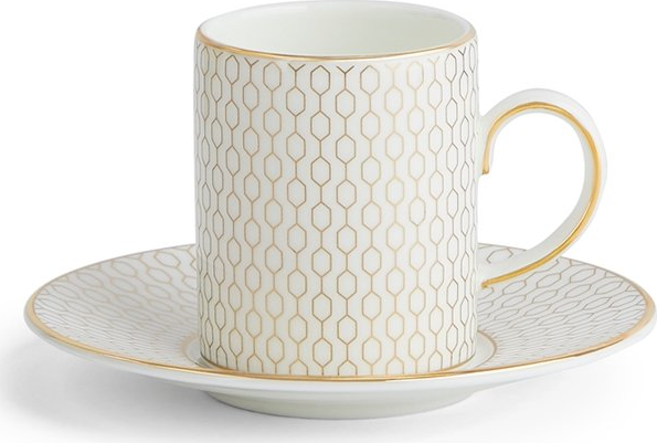 Wedgwood Gio Gold Qəhvə üçün fincan və nəlbəkilər